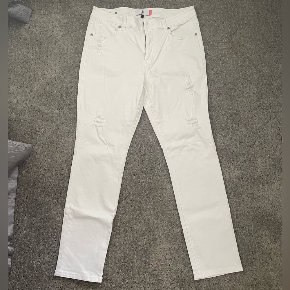 Cabi High Slim white jeans